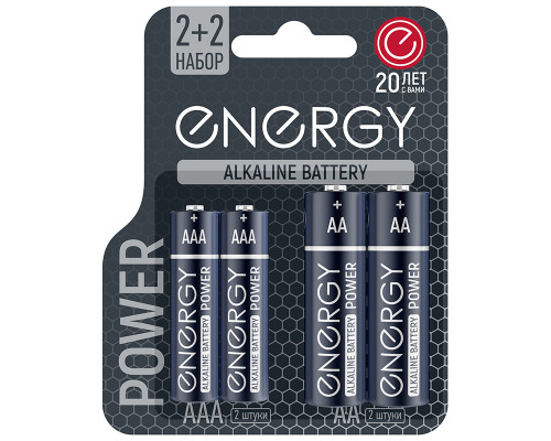 Батарейка алкалиновая Energy Power LR6+LR03/4B (АА+ААА)