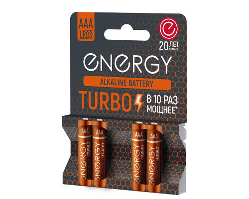 Батарейка алкалиновая Energy Turbo LR03/4B (АAА)