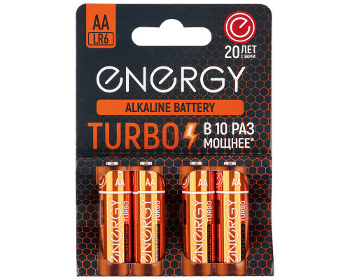 Батарейка алкалиновая Energy Turbo LR6/4B (AА)