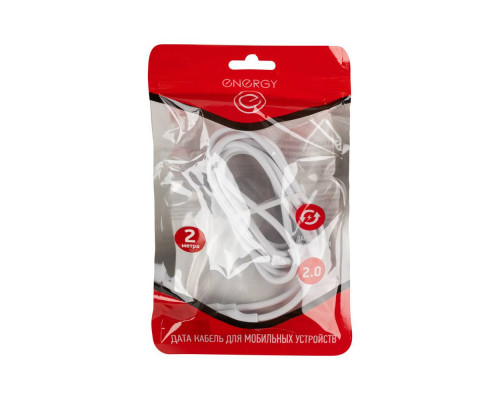 Кабель Energy ET-31-2 USB/Lightning, 2 метра, цвет - белый