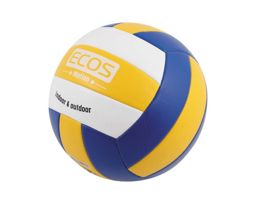 Мяч волейбольный ECOS MOTION VB103 (№5, 3-цвет., машин.сшивка, ПВХ)