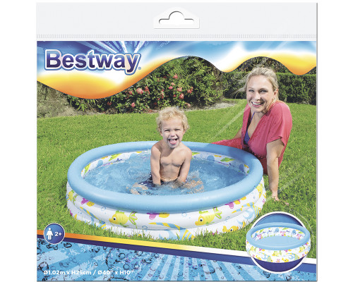 Надувной бассейн "Океан" 102*25 см, 101 л, Bestway 51008