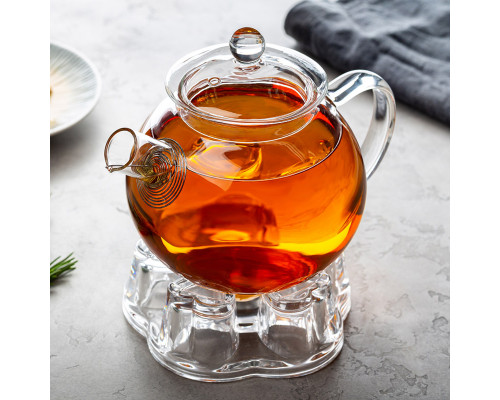 Подставка AROMA под заварочный чайник, стеклянная, размер: 12,5*5*14 см