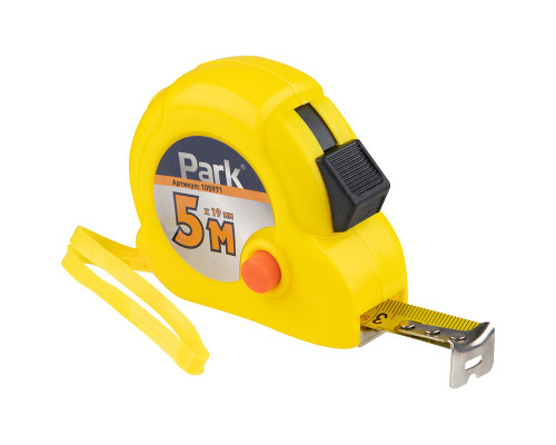 Рулетка Park с двумя фиксаторами, пластиковый корпус, 5мх19 мм