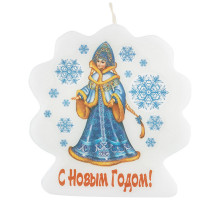 Свеча-барельеф снежинка 67х70 мм "Снегурка"