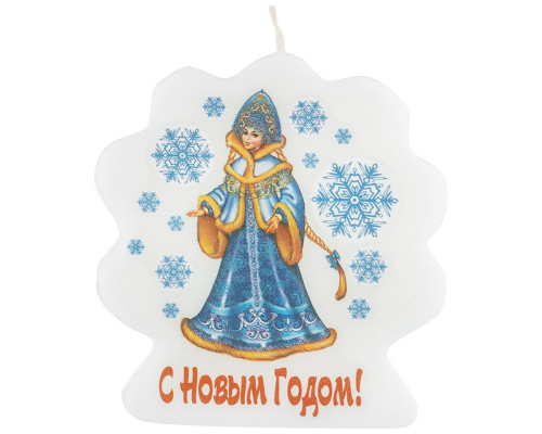 Свеча-барельеф снежинка 67х70 мм "Снегурка"