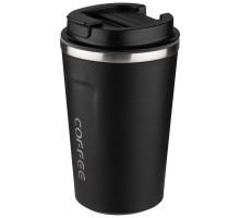 Термокружка LEONORD 106677 "COFFEE ", 0,38л, нерж. ст./пласт., черн.