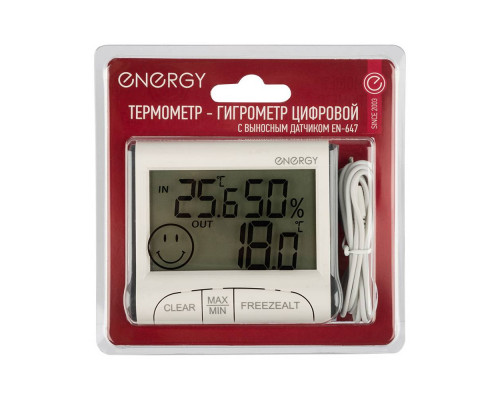 Термометр-гигрометр цифровой Energy EN-647 с выносным датчиком