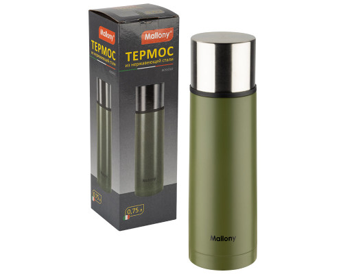 Термос из нерж.стали BOSSOLO, 0,75 л (цвет: зеленый)