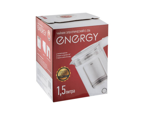Чайник ENERGY E-256 (1.5л) стекло, белый