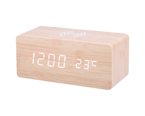 Часы электронные с беспроводной зарядкой HomeStar HS-0123