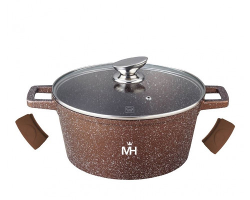 Кастрюля с крышкой "MercuryHaus", MC - 1802 Granite (6) 2,4 л 20*9 см