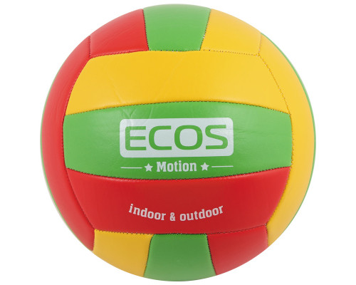 Мяч волейбольный ECOS MOTION и насос VB105P (№5, 3-цвет., машин.сшивка, ПВХ)
