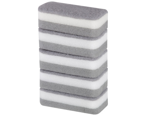 Набор губок для мытья посуды трехслойных KS-03, 5 шт.