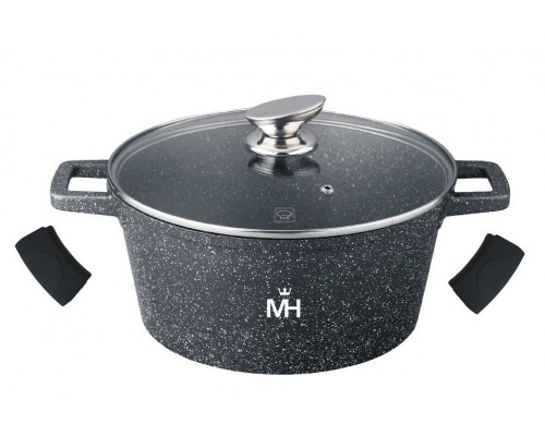 Кастрюля с крышкой "MercuryHaus", MC - 1803 Granite (6) 4,2 л 24*11,5 см