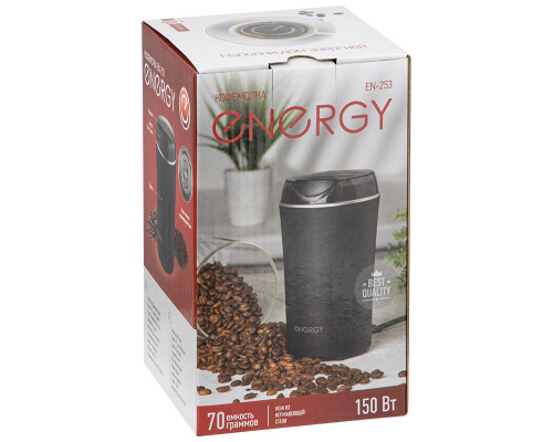 Кофемолка Energy EN-253, цвет: черный, 150 Вт