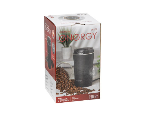 Кофемолка Energy EN-253, цвет: черный, 150 Вт