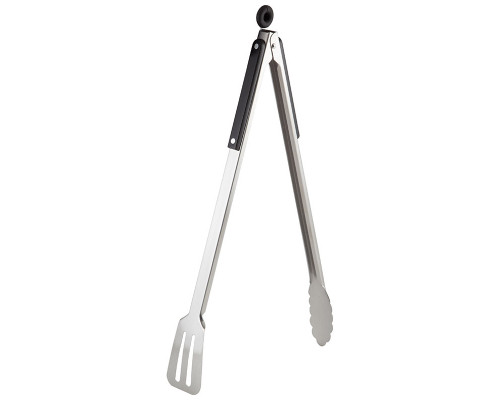 Щипцы-лопатка, нерж.сталь, черн.дерев.ручка, 40 см, толщ. стали: 0.8 мм