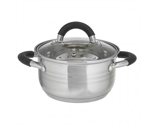 WEBBER BE-195/2 Кастрюля из нерж стали со стеклянной крышкой (d=16; 1,9 л) 