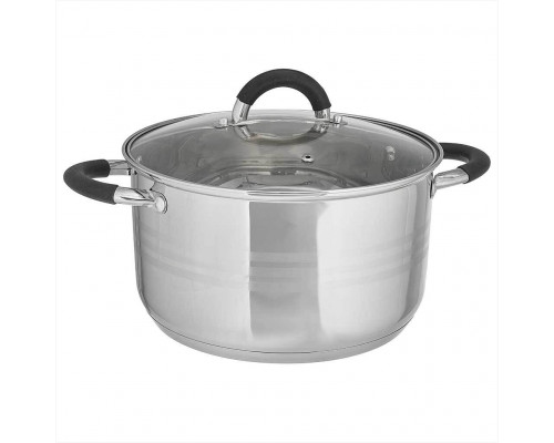 WEBBER BE-198/2 Кастрюля из нерж стали со стеклянной крышкой (d=22; 5,0 л) 