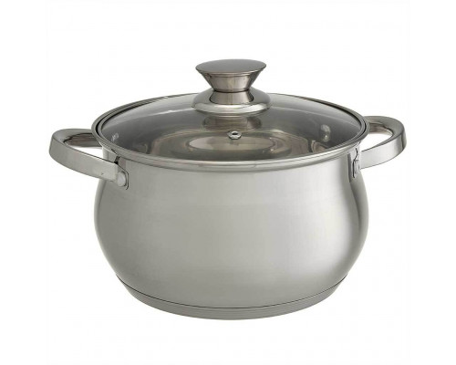 WEBBER BE-614/6 Набор посуды из нерж.стали 6 пр. 2,1л,2,9л,3,9л со стеклянн