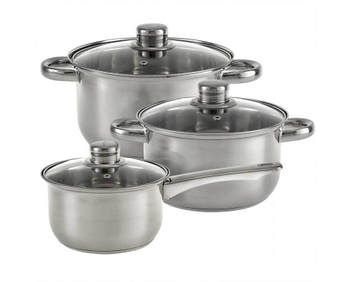 WEBBER BE-631/6 Набор посуды из нерж.стали 6 пр.с КОВШОМ 1,9л,2,6л,3,5л со 