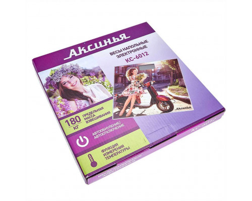 Весы напольные электронные АКСИНЬЯ КС-6012 "Джульетта": 180 кг, 28*28см  (10