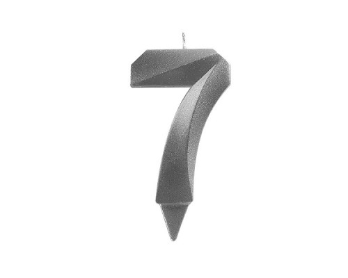 Свеча для торта "Грань" цифра 7 (хром), 8,7х4,3х1,2 см.