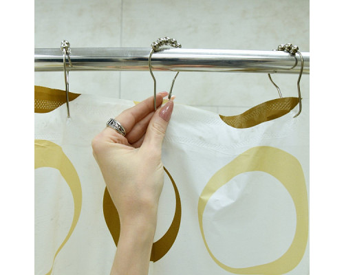 Набор колец для штор в ванную "Колье" 12шт. Размер 4х7,5 см.