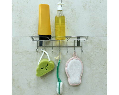 Полка  с 7 крючками. 29*9*9см