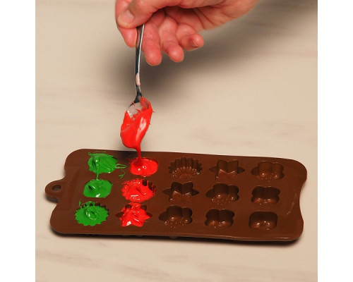 Форма для шоколадных конфет силиконовая "Букет". Размер 22,5х10,7х1,5 см.