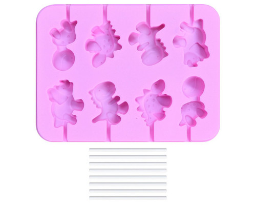 Форма для конфет в наборе с палочками "Дино". Размер 14,6х11,4х1,6 см. NEW