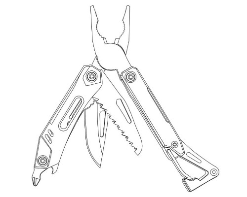 Мультитул. 8 функций. Размер 12,7х7х1,5 см  NEW