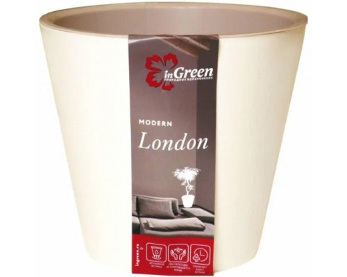 Горшок для цветов London D230 мм, 5л сливочный