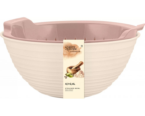 Миска-дуршлаг Sugar&Spice Cardamom 4,1 + 2,4л шампань