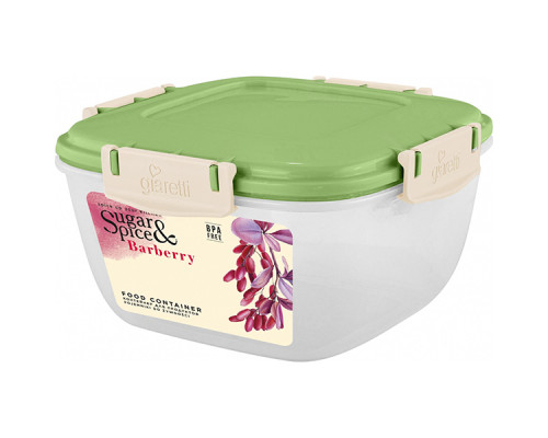 Контейнер для продуктов Sugar&Spice Barberry герметичный 0,7л квадратный фисташка