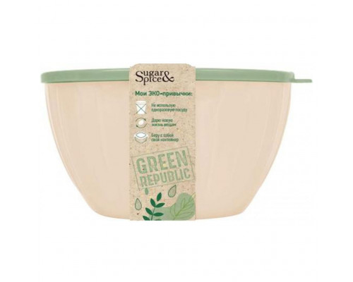 Салатник Green Republic 5л с крышкой лён