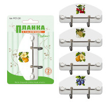 Планка с 2 крючками "Фрукты" 4 диз