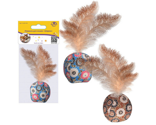 Игрушка для кошек "Шарик". Длина 16 см. 2цв
