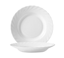Тарелка глубокая LUMINARC "Trianon" N3646, 22,5см, стекло, кругл., бел., рельеф.