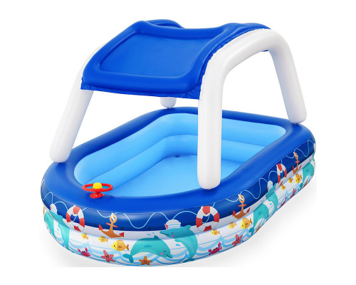 Бассейн надувной с навесом от солнца Sea Captain 213*155*132 cм Bestway 54370