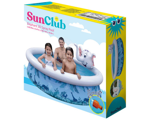 Бассейн со спреем SunClub Слон 3D 205*205*47cм 17821