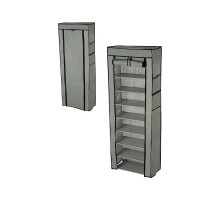 Полка для обуви с чехлом 9-ти ярусная Рыжий кот 106896, 30x60x158 см, металл/пласт.