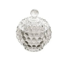 Сахарница Mallony "DOLCE" 107619, 11,5см, стекло, кругл., прозр., рельеф.