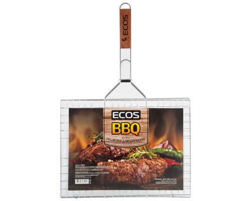 Решетка для барбекю ECOS RD-105D (6 секций, р-р 40х30х1,5 см, общая длина 60 см, хром.)