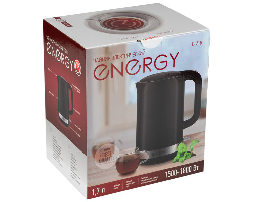 Чайник Energy E-218 (1,7 л), черный, двойной корпус