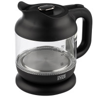 Чайник HomeStar HS-1056 (1,2 л), стекло, пластик, черный