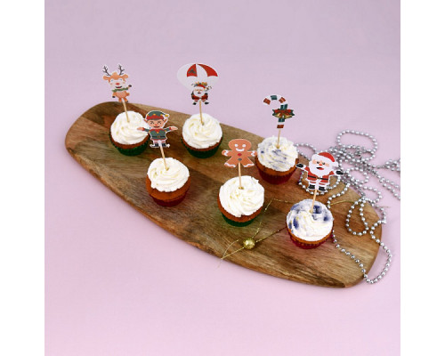 Топпер для украшения "Новогодняя компания". Набор 6 шт. Длина 14 см. NEW