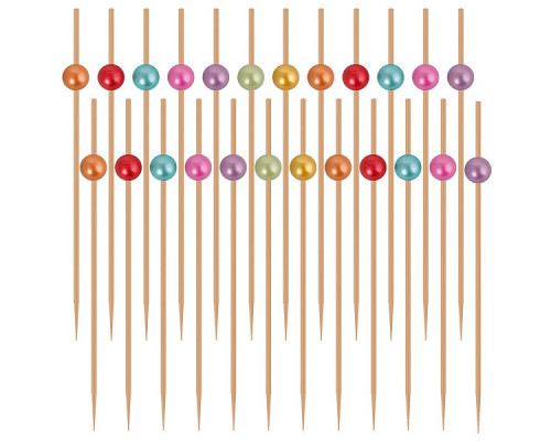 Шпажки для канапе "Яркие бусинки". Набор 24 шт. Длина 12 см. NEW