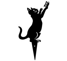 Фигурка садовая "Кошка с бабочкой". Размер 39х18,5 см. NEW